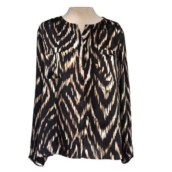 Liz Claiborne Button Down Peasant Blouse XLP - Picture 2 of 4